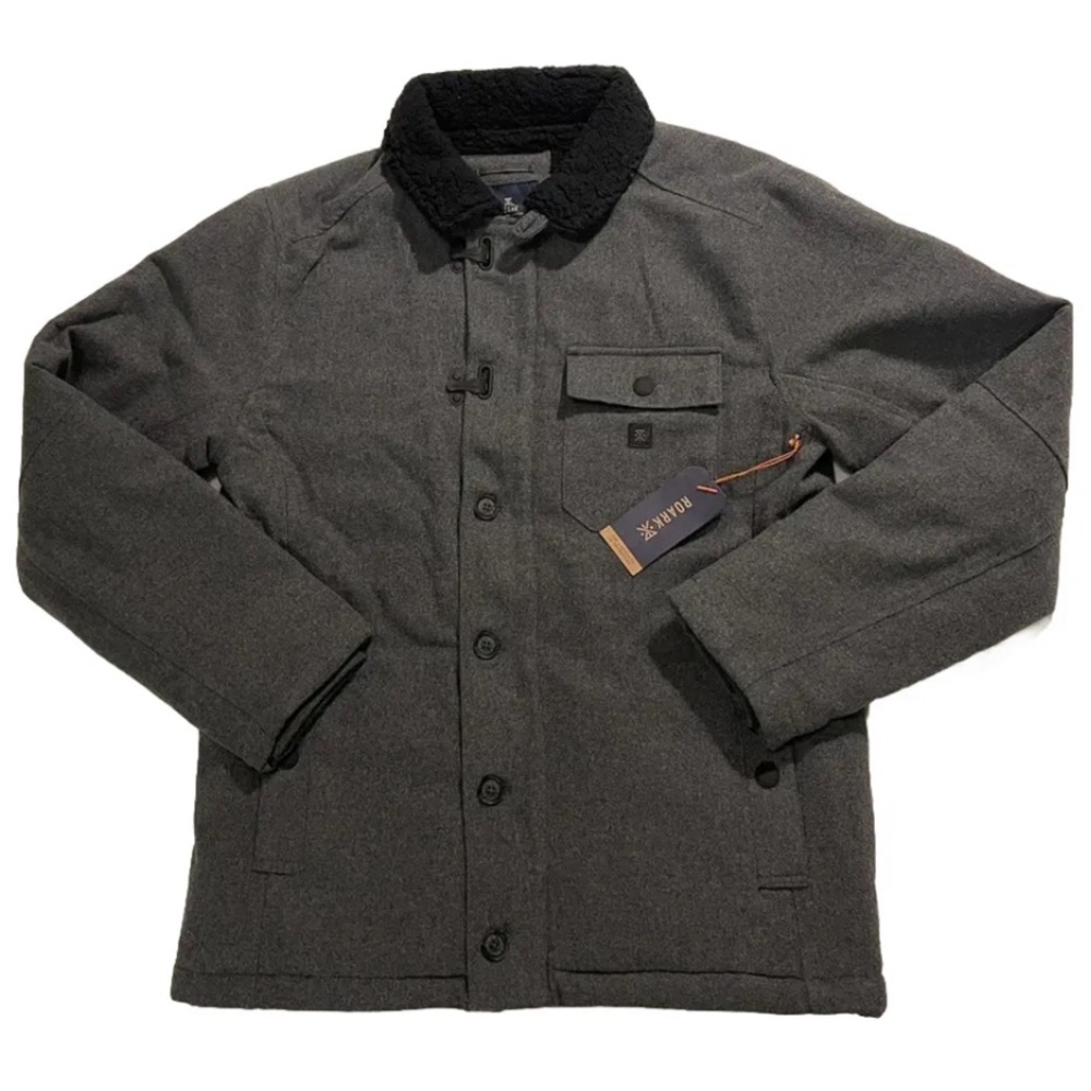 Roark Axeman Jacket Adult Men’s Medium Charcoal Grey Sherpa Wool Blend Fall Coat